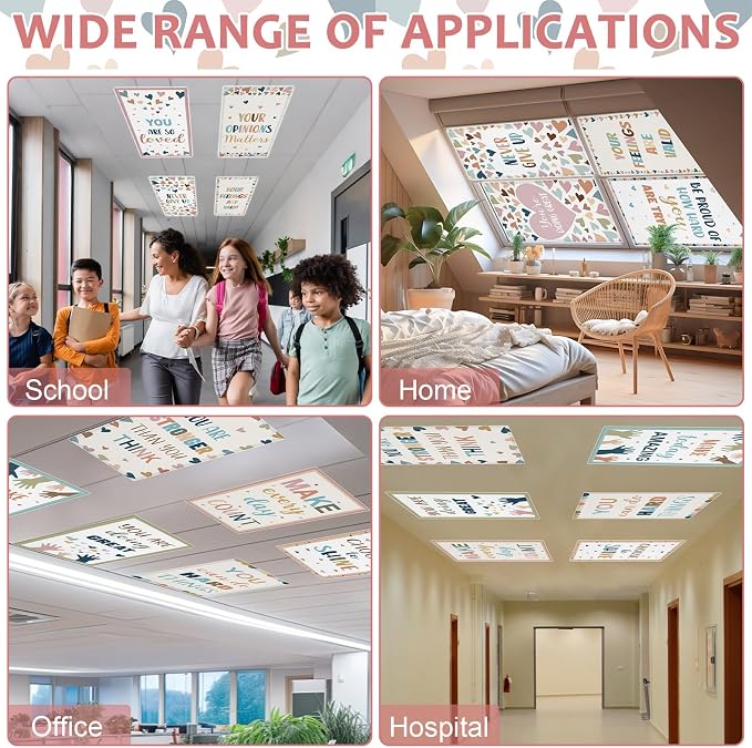 QOUBAI 6 Pcs Fluorescent Light Covers, 4 x 2 Ft Magnetic Light Filters - Image 6