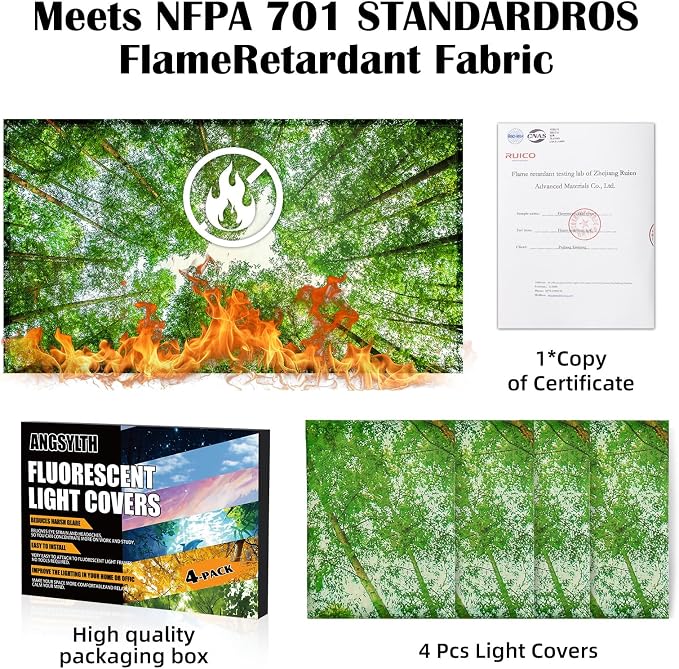 ANGSYLTH 4 Pcs Fluorescent Light Covers - Image 7