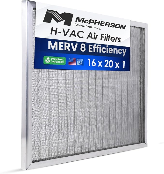 McPherson Reusable Air Filter 20x16x1 | Washable MERV 8 | Made in USA Metal by McPhersonManufacturing
