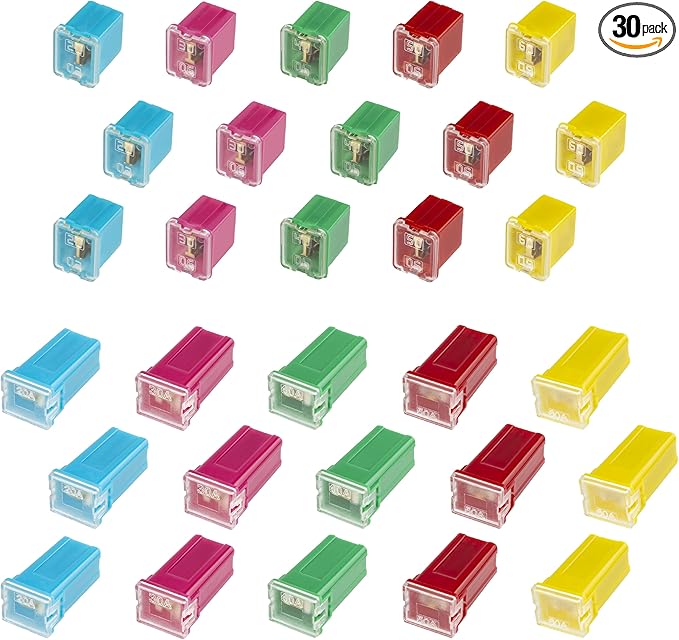 30 PCS Automotive Fuse Assortment, Includes 15 Tall Profile and 15 Low Profile by BFXM