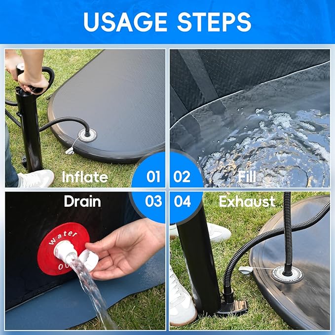 Ice Bath Tub with 1HP Water Chiller, 216 Gallon Inflatable Cold Plunge Tub with Thermometer and Water-Absorbent Mat, Portable Bath Tub for Outdoor & Indoor Recovery, 59"x32"x29"