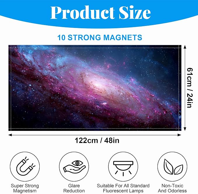 2 Pack Fluorescent Light Covers- 4 x 2 Feet Magnetic Ceiling Light Cover Room - Image 2