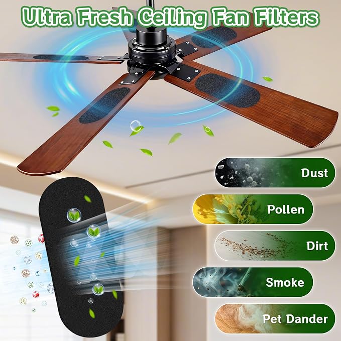 Enbabbor Activated Carbon Fiber Cotton Ceiling Fan Filters, Traps Household - Image 2