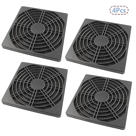 4 Pcs 120mm Black Square Plastic Cooling Fan Filter Cover, Dust Screen - Image 2