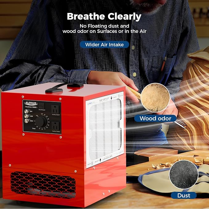 ALORAIR Portable Air Filtration System, 180° Air Intake Tabletop Dust Collector - Image 3