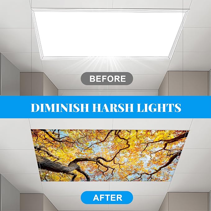 2 Pack Fluorescent Light Covers- 4 x 2 Feet Magnetic Ceiling Light Cover Room - Image 6