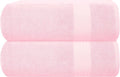 GLAMBURG Premium Cotton Oversized 2 Pack Bath Sheet 35x70-100% Pure Cotton - Ideal for Everyday use - Ultra Soft & Highly Absorbent - Machine Washable - Pink