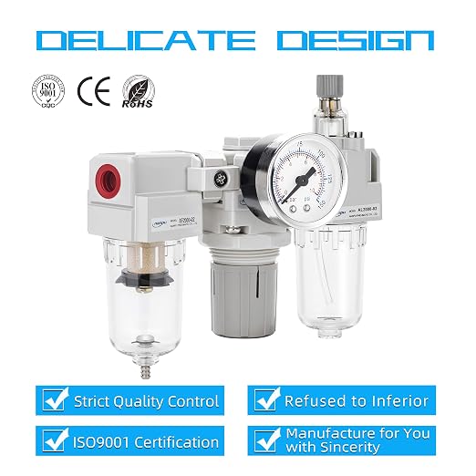 NANPU 1/4" NPT Air Filter, Regulator & Lubricator Combo - Image 6