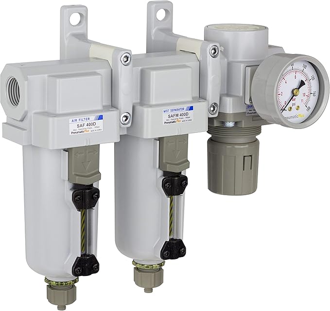PneumaticPlus SAU430-N04G-MEP 3 Stage Compressed Air Filter Dryer System by PneumaticPlus
