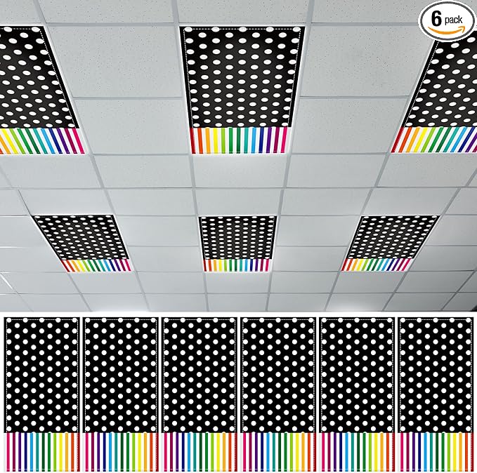 QOUBAI 6PCS Fluorescent Light Covers, 4x2 Feet Magnetic Light Cover Fluorescent by QOUBAI