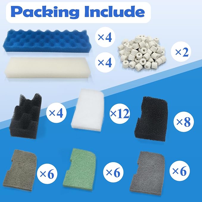 NewKe 52 Pack Filter Media Kit for Fluval 406/407 Canister Filters, Replacement - Image 2
