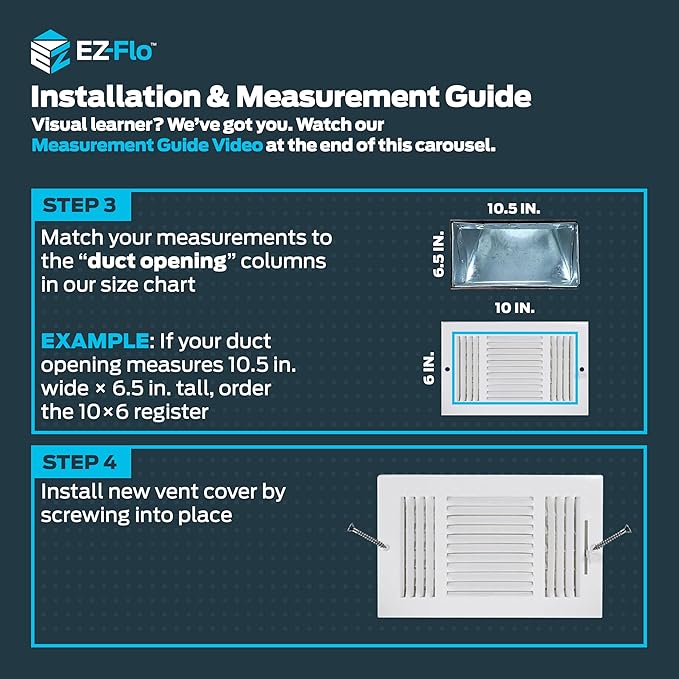 EZ-FLO 10 x 6 Inch Air Vent Cover - Image 4