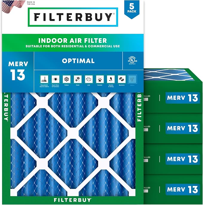 Filterbuy 18x24x4 Air Filter MERV 13 Optimal Smoke & Allergy Defense, by Filterbuy