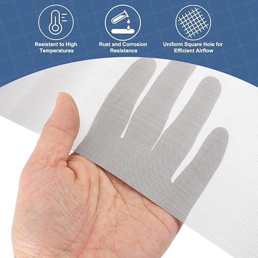 uxcell 120 Mesh 39" x 12" Woven Wire Mesh, 304 Stainless Steel Air Vent Filter - Image 5