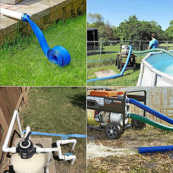 3” Diameter x 100' Blue Backwash Hose - Image 7