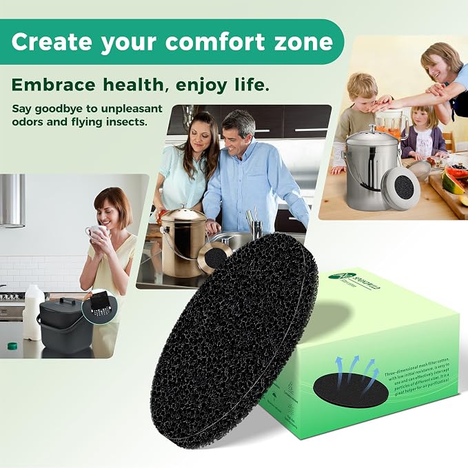 Polyurethane Activated Charcoal Filters -7 Pack 7.3 Inch Round Strong Odor - Image 7