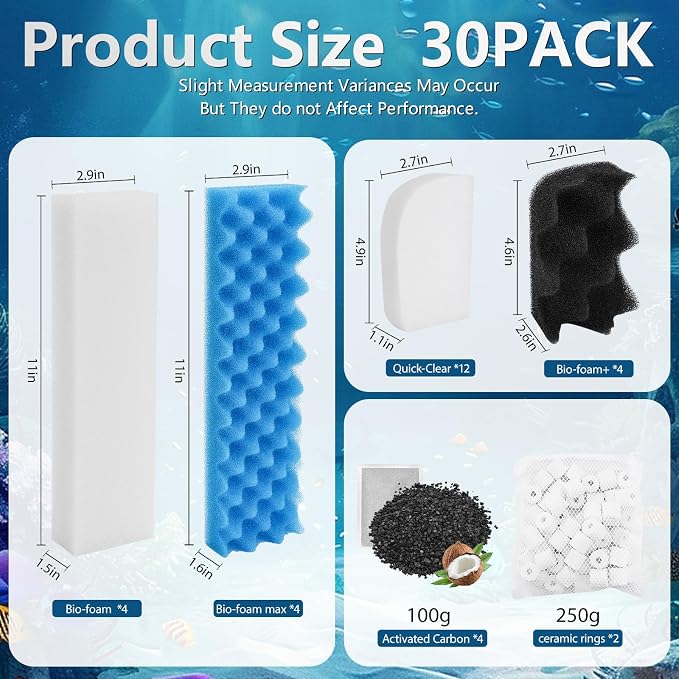 30 Pack Replacement Filter Media Kit Compatible - Image 3