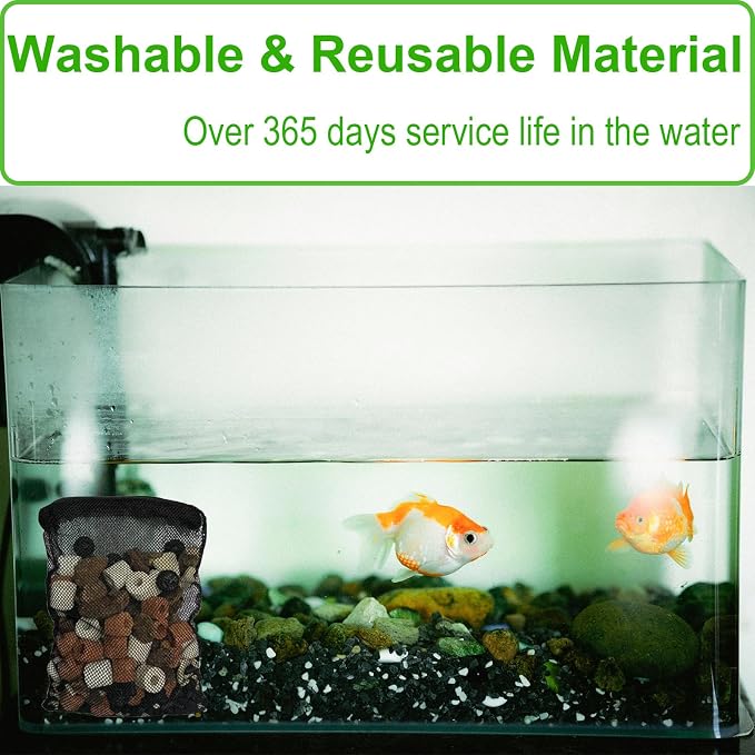 10 Pcs 3" x 8" Aquarium Filter Media Bags, Fish Tank Media Mesh Filter Net Bags - Image 7
