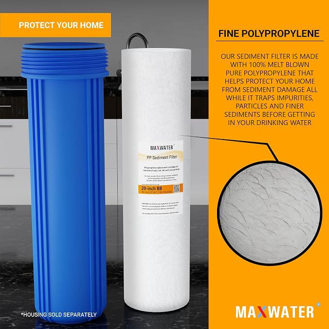 Max Water 10 Micron 20 x 4.5 Sediment Filter 20 inch Whole House BB Water - Image 5