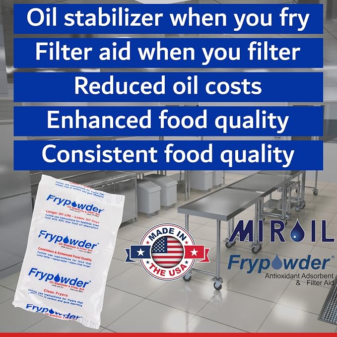 MirOil P46C Fry Powder Oil Stabilizer and Filter Aid, 46 x Size C Portion Pack - Image 2