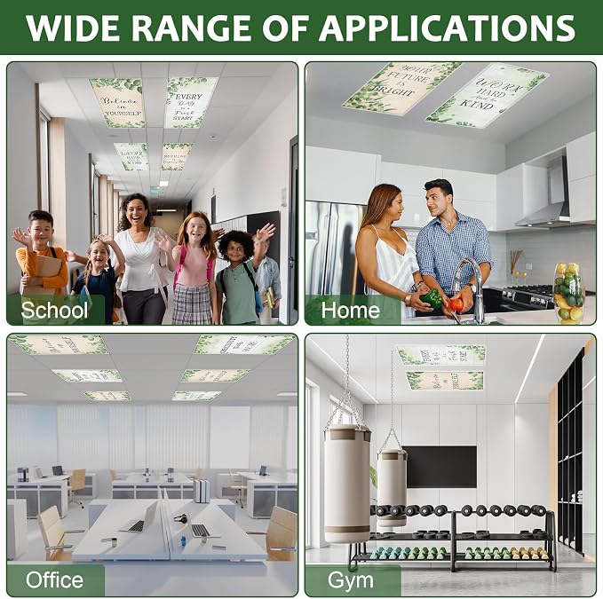 QOUBAI 8PCS Fluorescent Light Covers, 4x2 Feet Magnetic Light Cover Fluorescent - Image 6