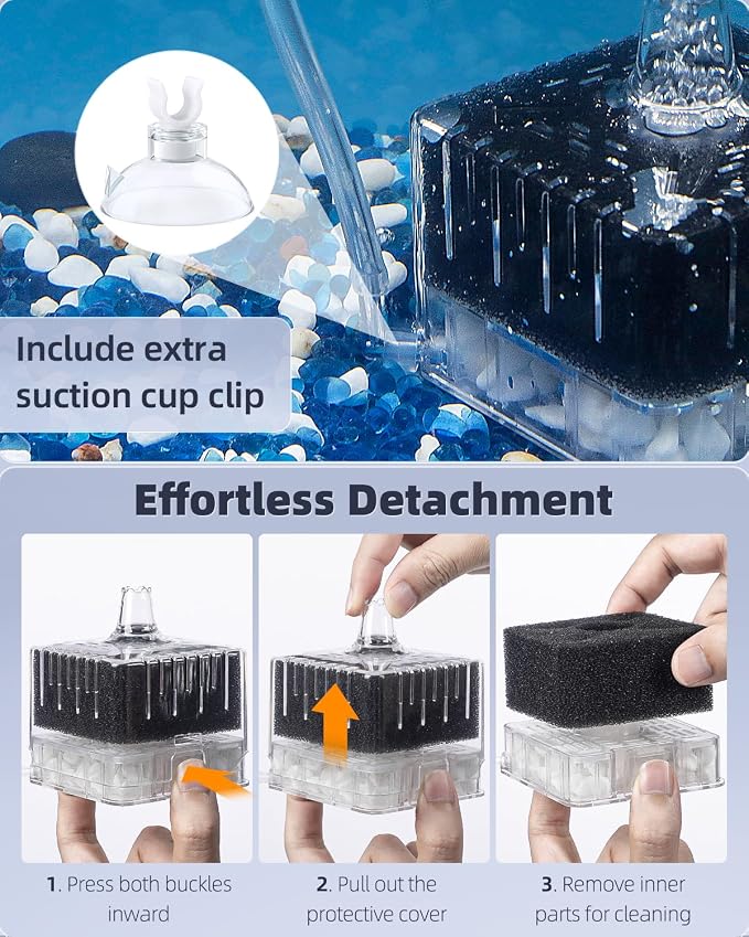 Pawfly Aquarium Sponge Filter for Fish Tanks up to 5-20 Gallons, Small Fish - Image 5