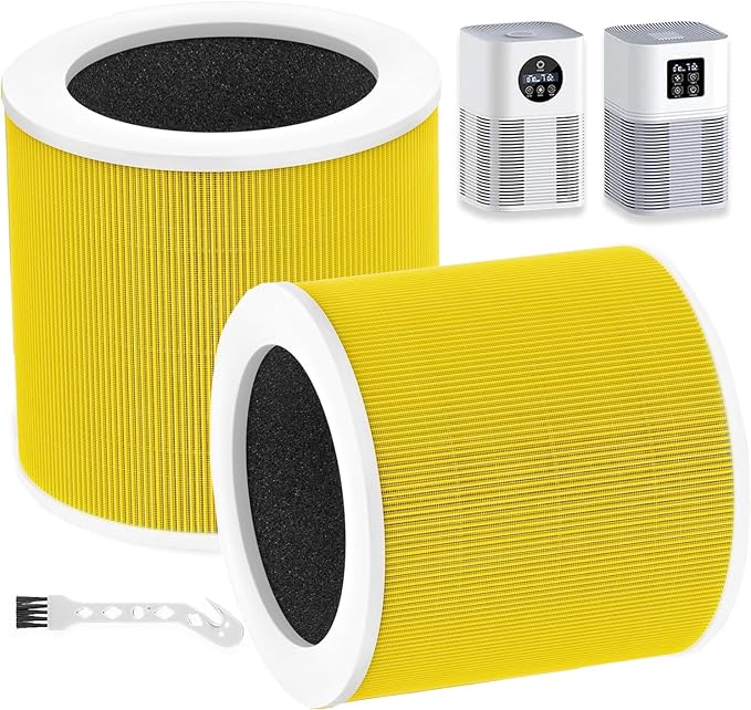 2 Pack Yellow A1 Replacement Filter Compatible by HIHEPA