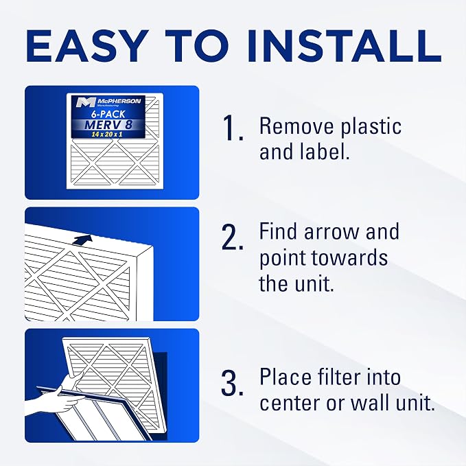 20x30x1 Air Filters, MERV 8 Pleated HVAC AC Furnace Filter Replacement - Image 4