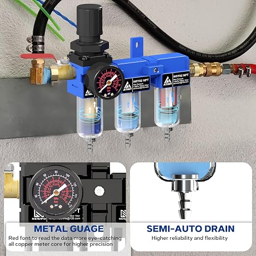 3 Stage Air Dryer 1/4" NPT, Air Dryer System Air Compressor Filter Dryer - Image 5