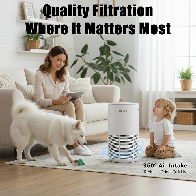 AIRPLUS Air Purifier for Home Bedroom, Covers Up to 1733 ft² by 38W High Torque - Image 2