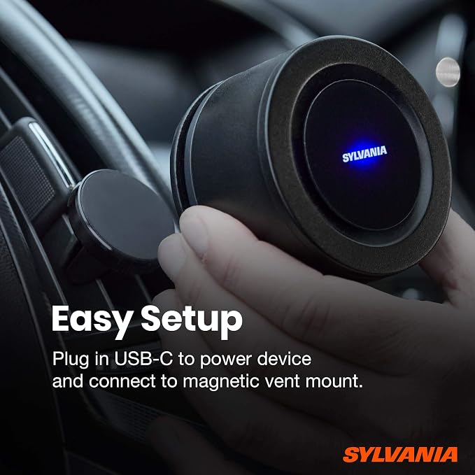 SYLVANIA - Airzing Mini Air Purifier - Vehicle, Office - Air Ionizer, USB-C - Image 5