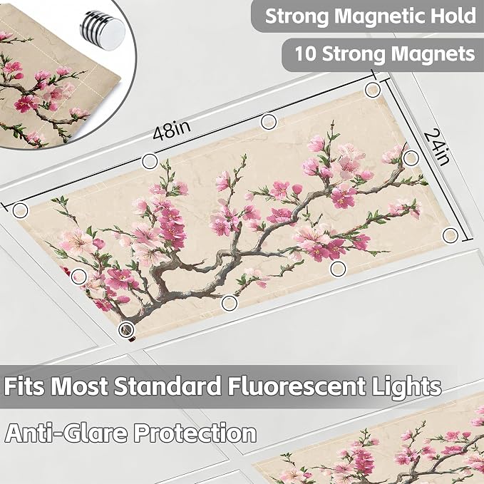 4 Pack 2x4 FT Magnetic Fluorescent Light Covers, Ceiling Light Filters - Image 2
