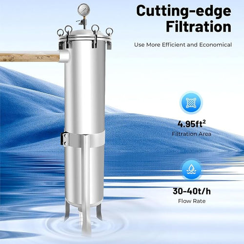 #2 304 Stainless Steel Bag Filter Housing w/Mesh, 150 PSI High Pressure Bag - Image 2