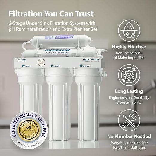 APEC Water Systems ROES-PH75 Essence Series Alkaline Mineral pH+ 75 GPD 6-Stage - Image 2