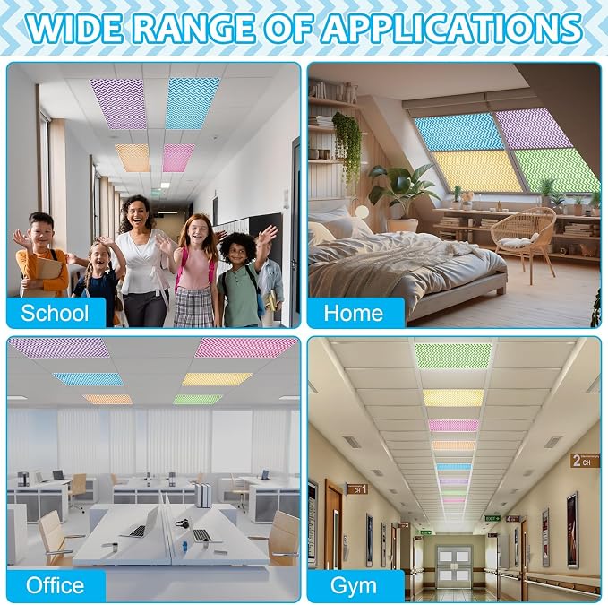 QOUBAI 6PCS Fluorescent Light Covers, 4x2 Feet Magnetic Light Cover Fluorescent - Image 6