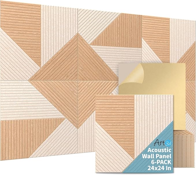 Art3d 6-Pack Self-Adhesive Acoustic Wall Panels by Art3d