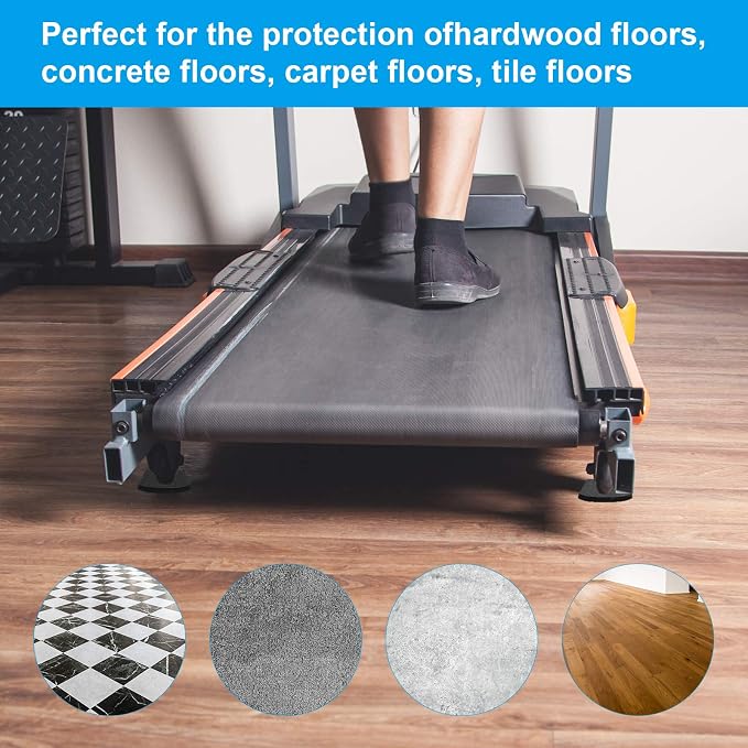 4Pcs Treadmill Mats, Coolrunner High Density Equipment Pads Noise Reduction - Image 4