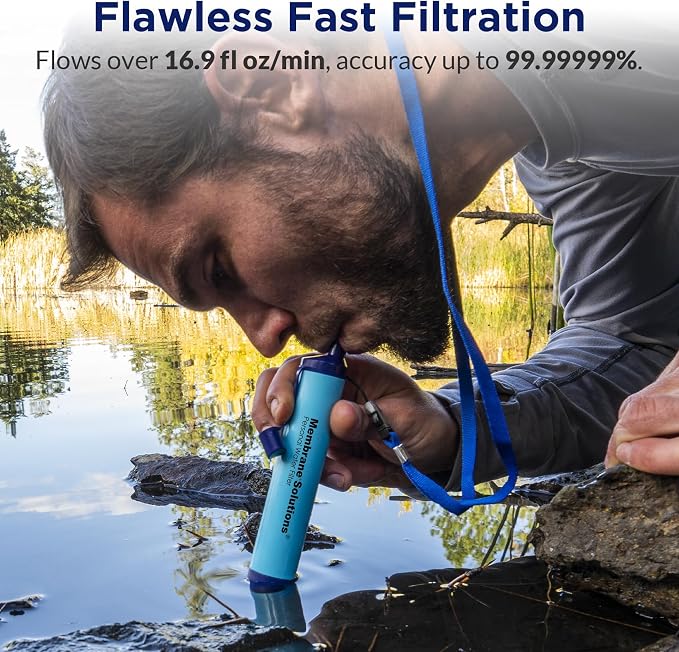 Membrane Solutions Squeezable Water Filtration System, Survival Water Purifier - Image 3