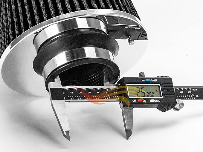 BLACK 2.5" 63.5 mm Inlet Cold Air Cone Replacement Performance Washable - Image 3