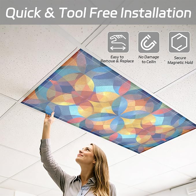 4 Pack 2x4 FT Magnetic Fluorescent Light Covers, Ceiling Light Filters - Image 5