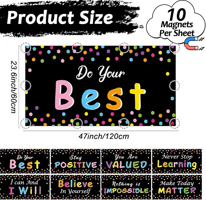 8Pcs Inspirational Fluorescent Light Covers - Image 2