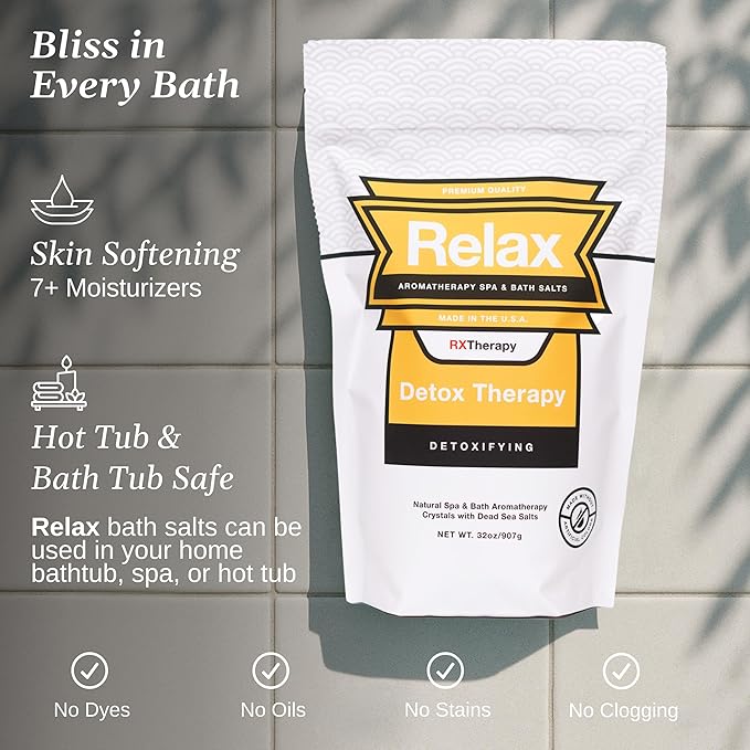 Relax Spa & Bath, Epsom & Dead Sea Salts, Aromatherapy Bath Salts for Hot Tub, Bath, or Spa, Infused with Magnesium, Detox Therapy