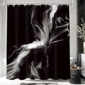Cinbloo Abstract Black and White 72Wx72H Shower Curtain Modern Ombre Marble Ink Texture Minimalist Simple Unique Contemporary Bathroom Curtain Set Elegant Neutral Bath Bathroom Accessories Decor