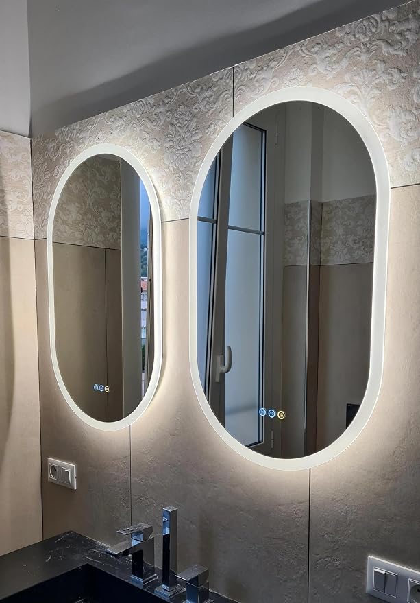 LUVODI Smart LED Bathroom Mirror: 35”x24” Large Wall Mounted Oval Vanity Mirror - Image 2