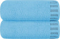 Cotton 2 Pack Oversized Bath Towel Set 28x55 inches, Large Bath Towels, Ultra Absorbant Compact Quickdry & Lightweight Towel, Ideal for Gym Travel Camp Pool - Sky Blue