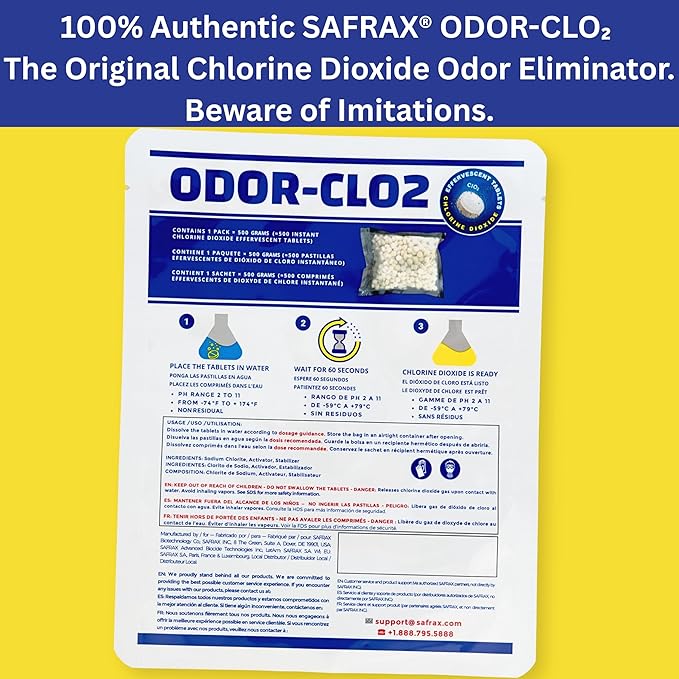 ODOR-CLO2 Chlorine Dioxide Odor Removal - Air Freshener & Deodorizer