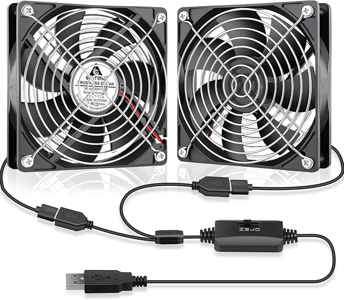 GDSTIME Quiet Dual 120mm USB Fan by GDSTIME
