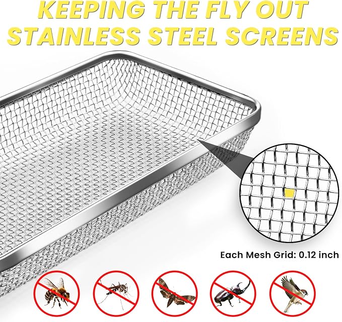 SheeChung RV Furnace Vent Screen, Flying Insect Screen Water Heater Cover - Image 3
