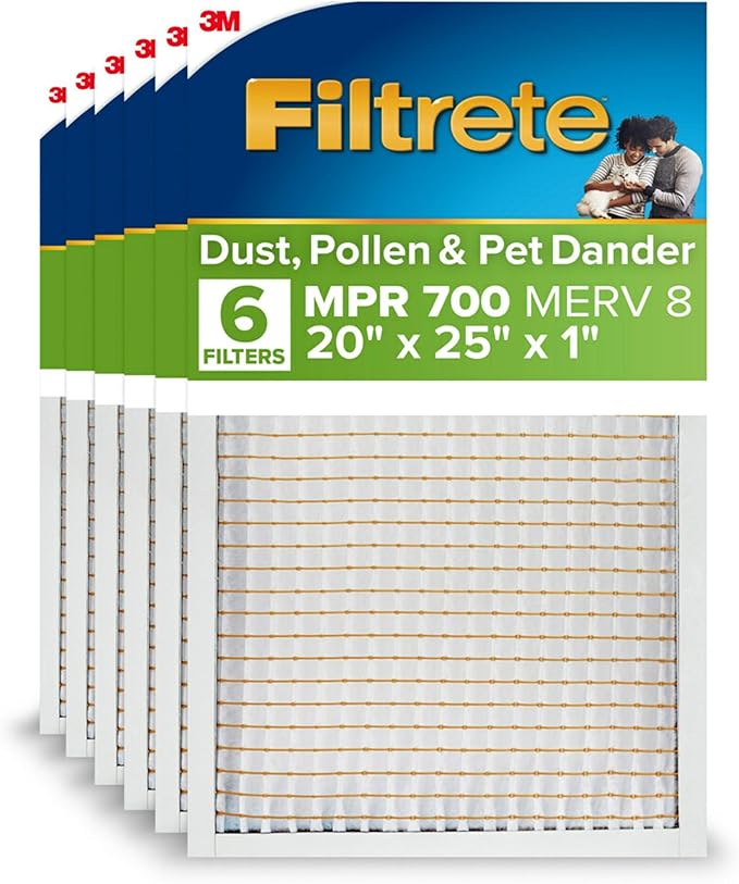 Filtrete 20x25x1 AC Furnace Air Filter, MPR 700, MERV 8, Tough on Pollen by Unknown
