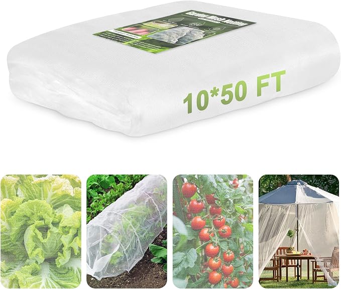 Garden Netting, 10x50 FT Ultra Fine Mesh Netting Pest Barrier Protection Bird by RIFNY
